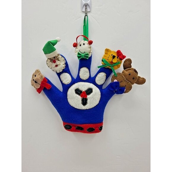Christmas Hand Puppet with Santa Moose Cat Bear Ornament - Picture 1 of 6